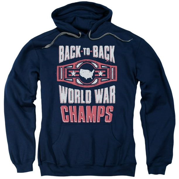 Back to Back World War Champs Mens Front Pocket Pullover Cotton Hoodie Sweatshirts 